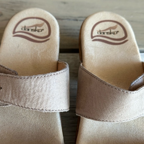 Dansko Sand Dollar Sophie Sandals Mules Comfort Platform Sz 37 - Picture 4 of 9